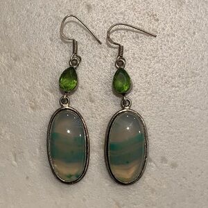 Sterling Silver Agate Earrings